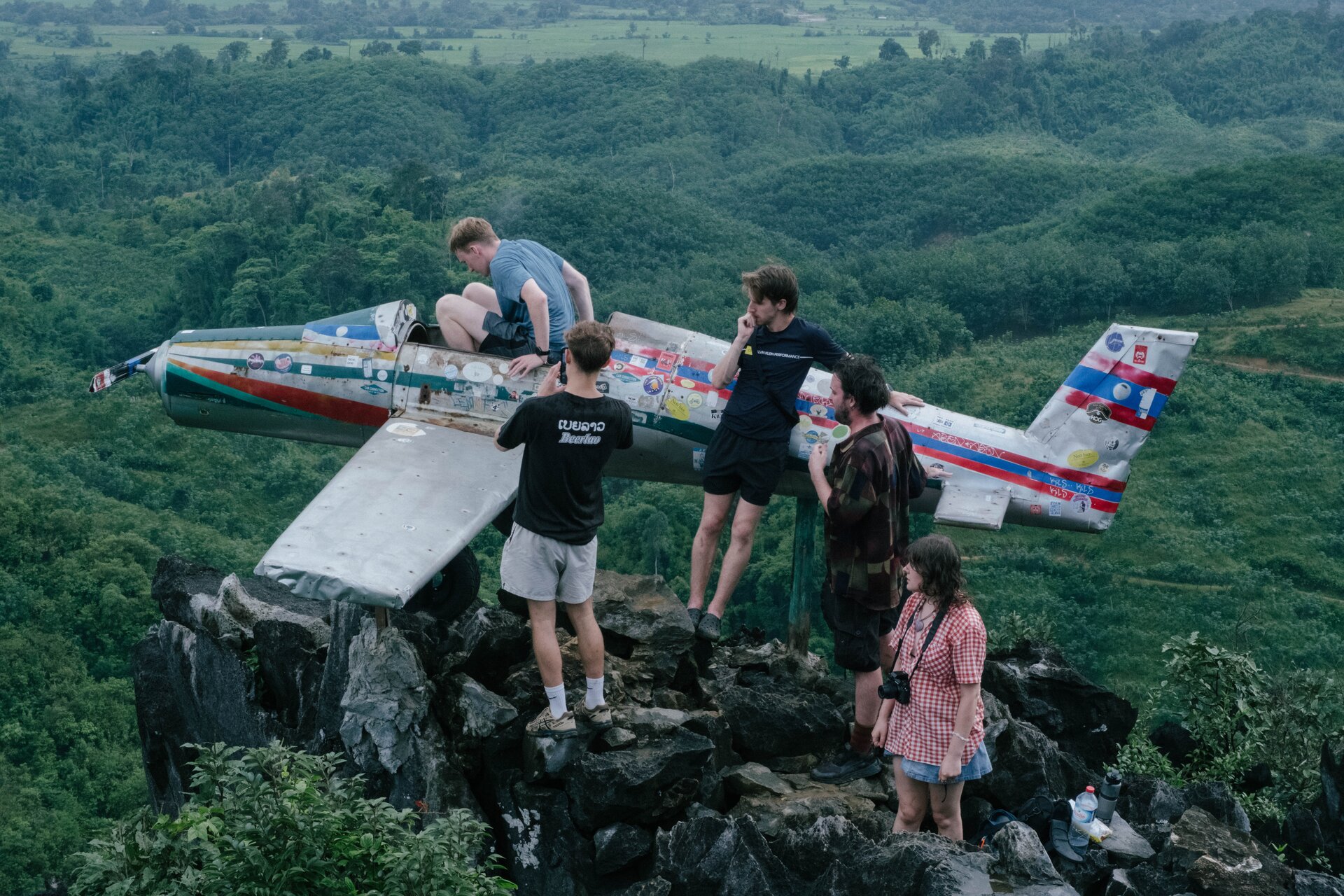 plane on top of mountain